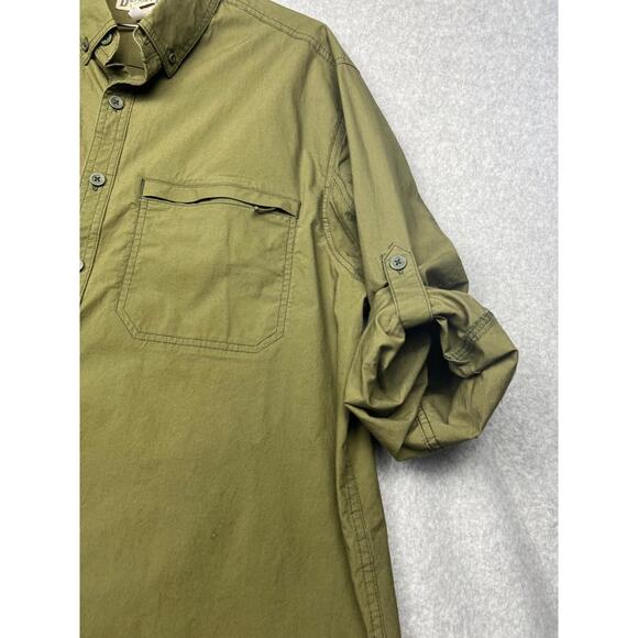 Duluth Trading Canvas Button Up Shirt Mens L Tall Standard Fit Roll Tap Sleeve - Picture 5 of 11